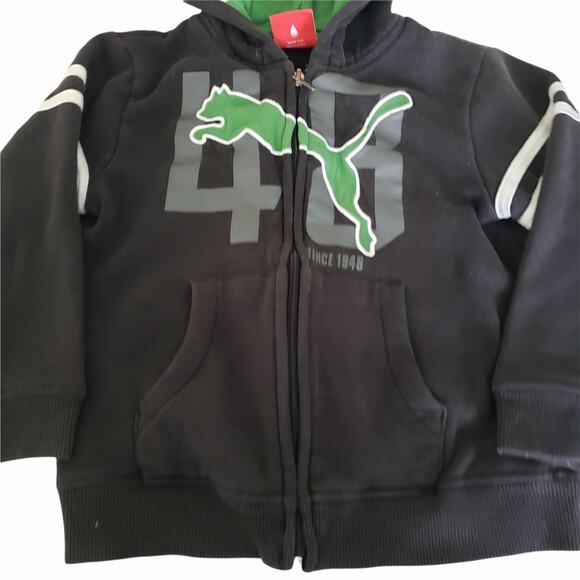 2 FOR $5 SALE Boy's Puma Black Zip Up Hoodie Size 4 - Picture 4 of 9